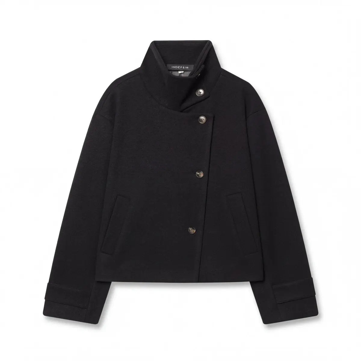 Women's Asymmetric Casual Jacket in Black
