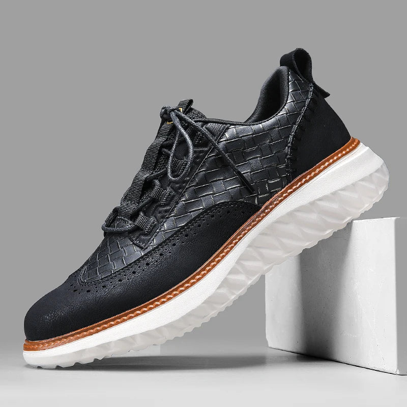 Women's Orthopaedic Brogue Casual Trainers in Black