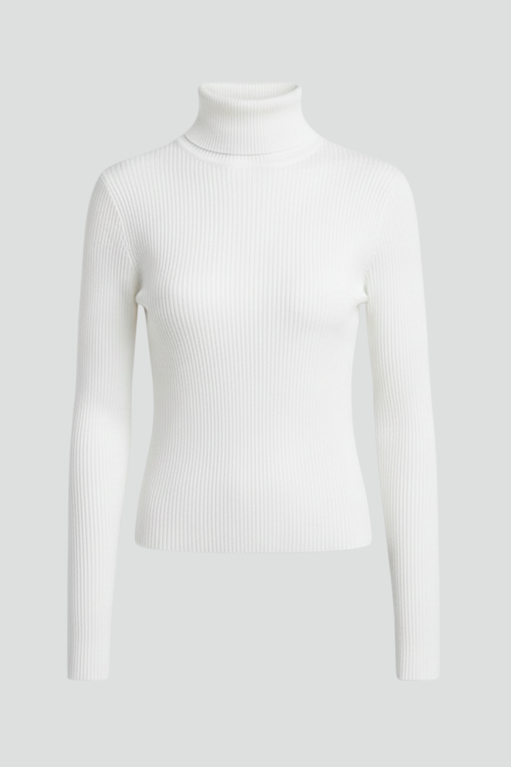 Women's Roll-Neck Casual Jumper in White
