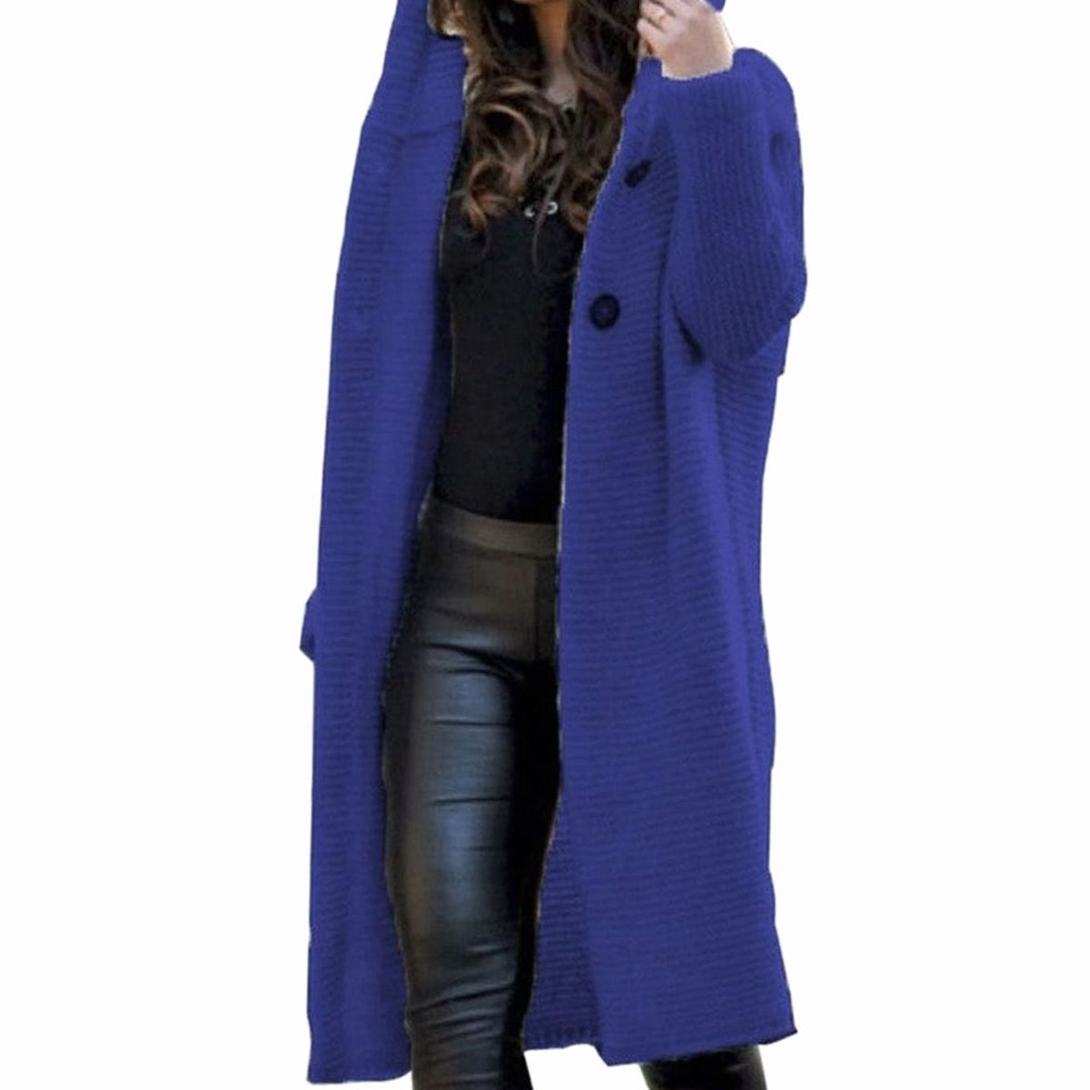 Women's Hooded Casual Cardigan in Blue