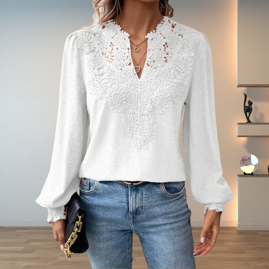Lace Blouse in White