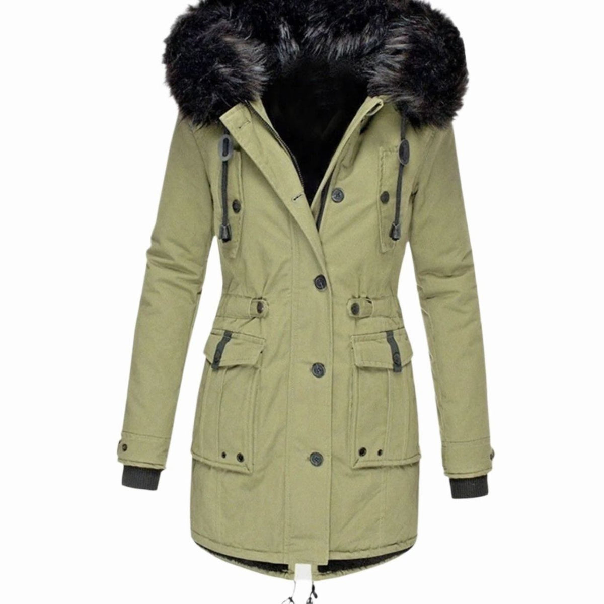 Women's Faux-Fur-Trimmed Coat