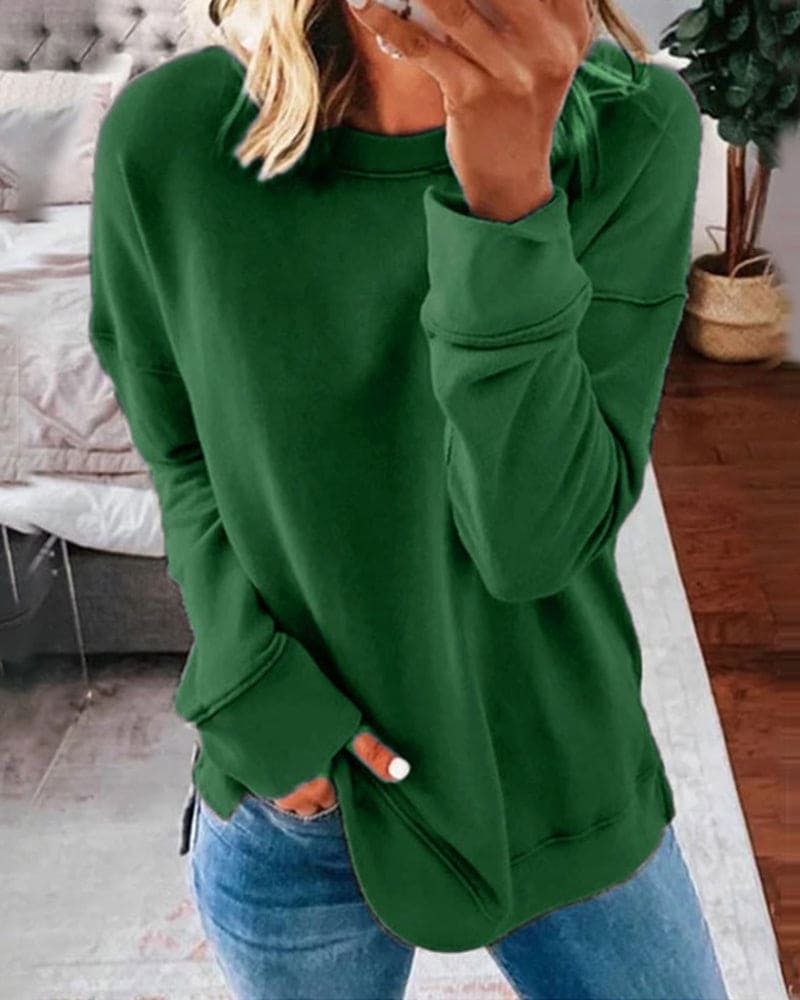 Women's Relaxed Casual Sweatshirt in Green