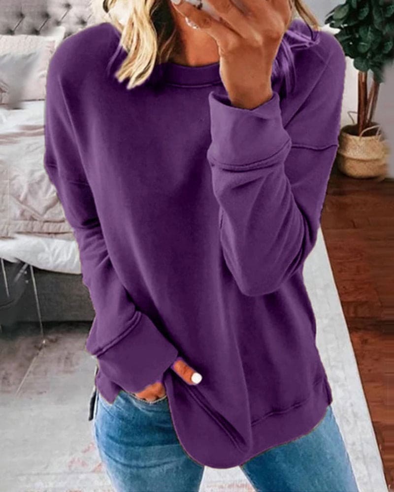 Women's Relaxed Casual Sweatshirt in Purple