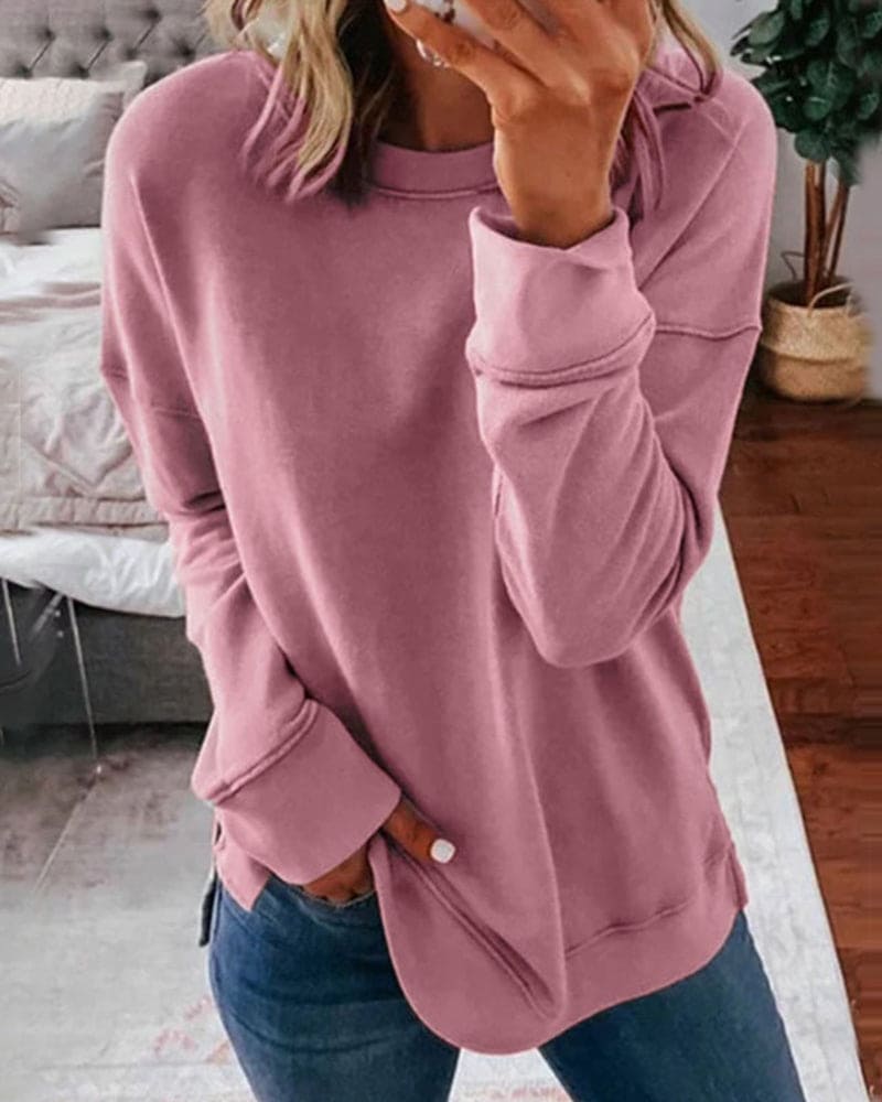 Women's Relaxed Casual Sweatshirt in Pink