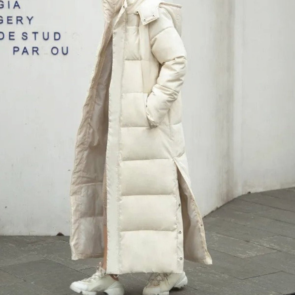 Women's Longline Casual Jacket in Beige