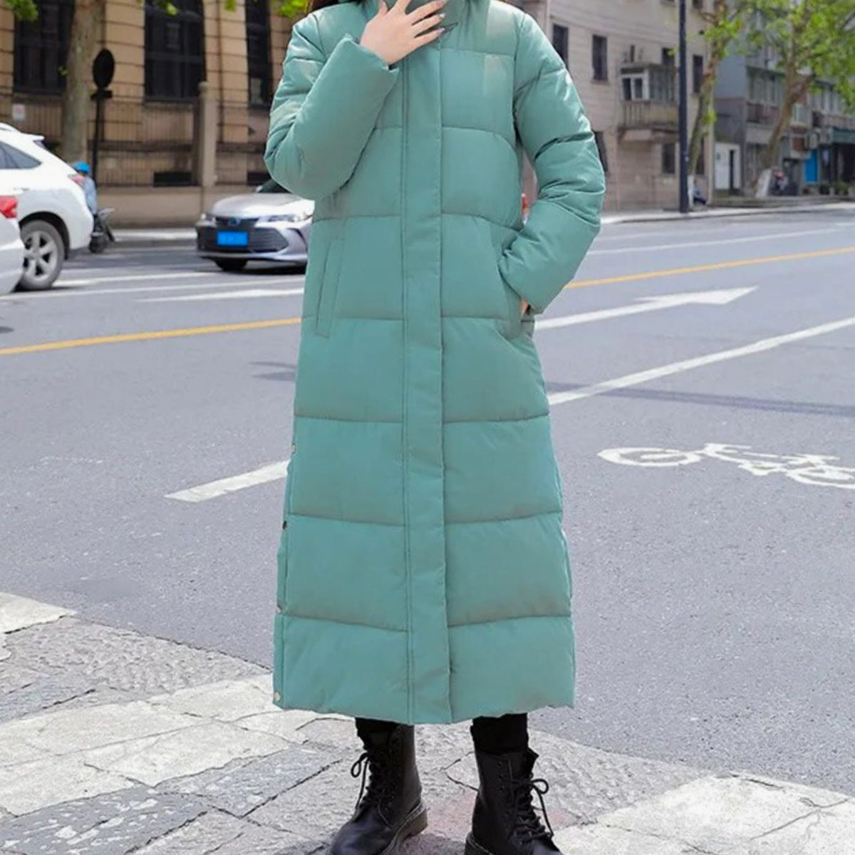 Women's Longline Casual Jacket in Green