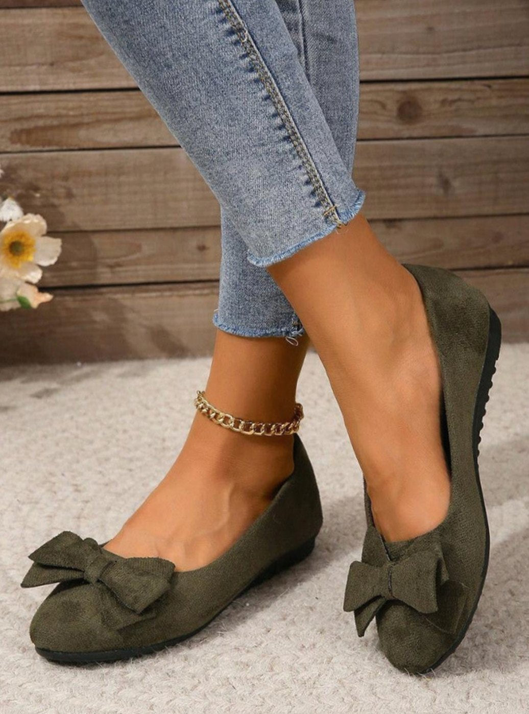 Bow-Detail Casual Ballet Flats