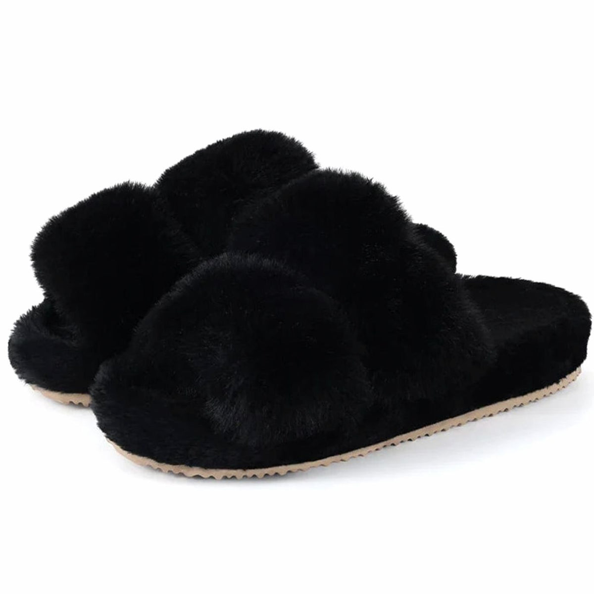Women's Orthopaedic Crossover Slipper in Black