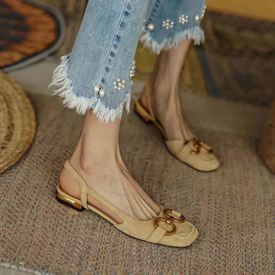 Women's Orthopaedic Slingback Casual Loafers in Khaki