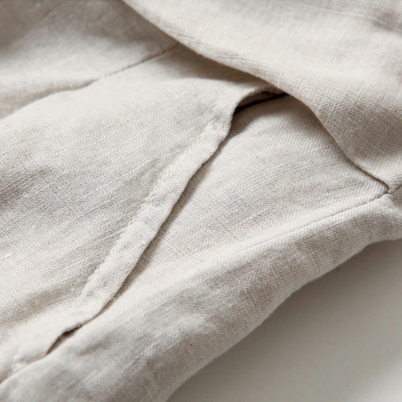 Women's Wide-Leg Casual Trousers in Beige