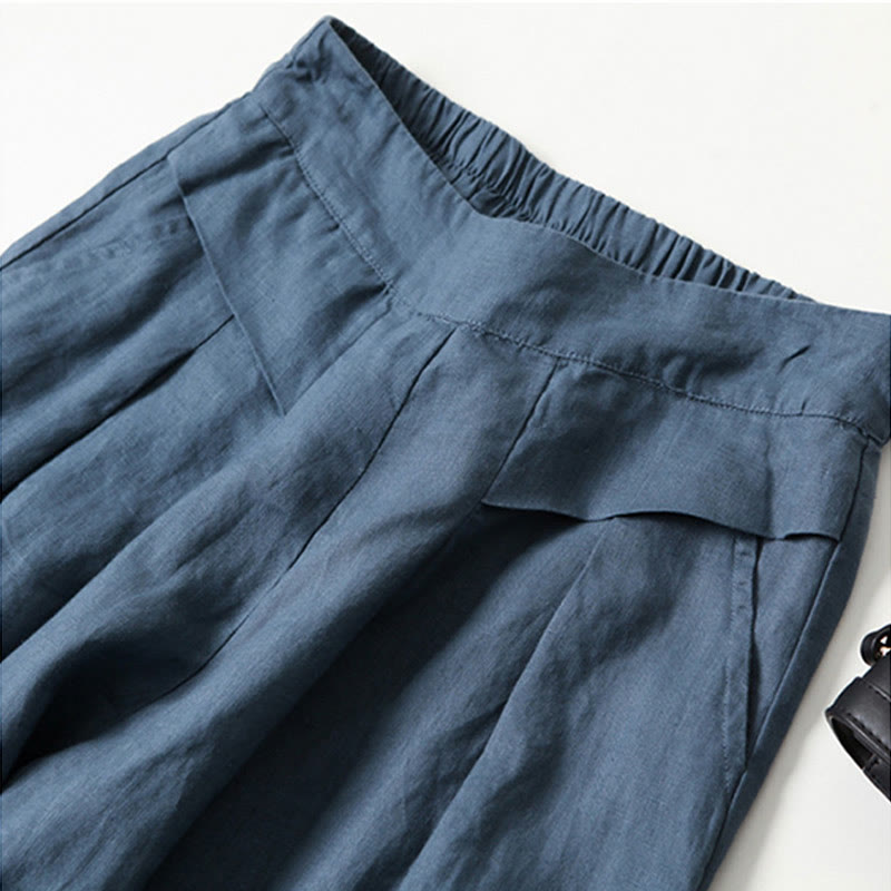 Women's Wide-Leg Casual Trousers in Blue