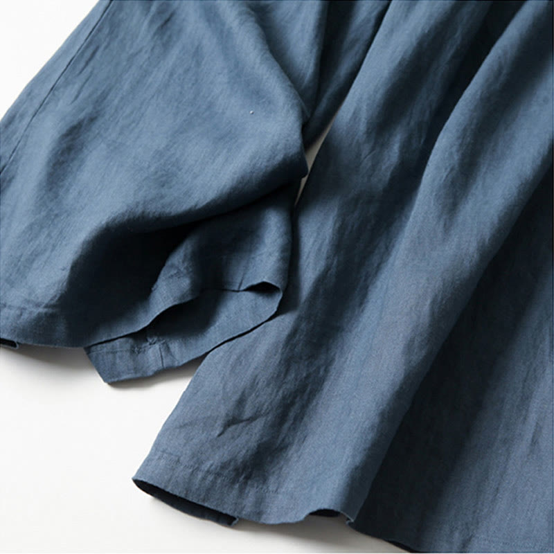 Women's Wide-Leg Casual Trousers in Blue
