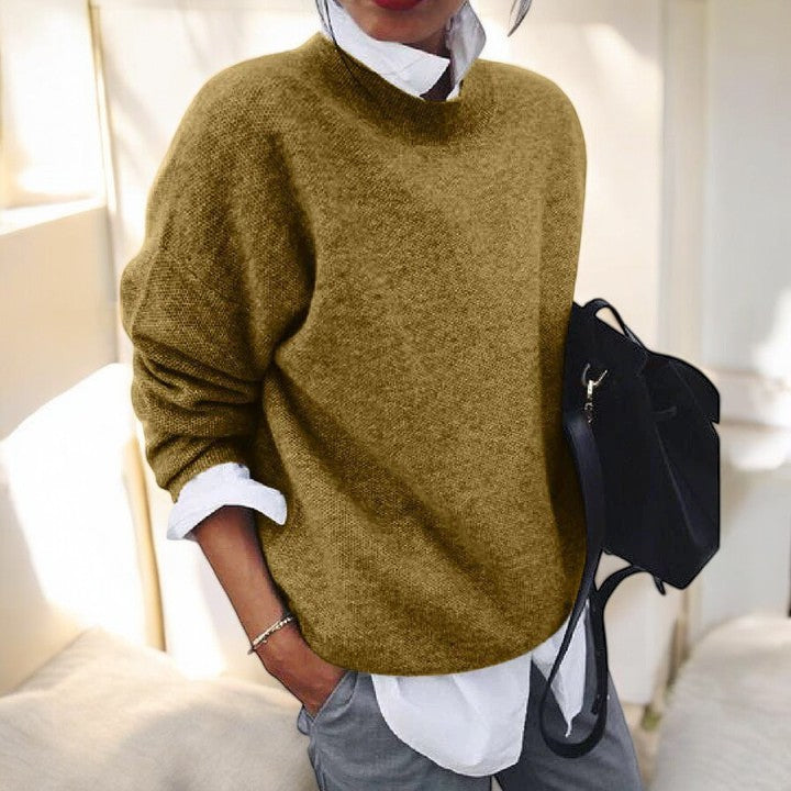 Women's Relaxed Casual Jumper in Olive