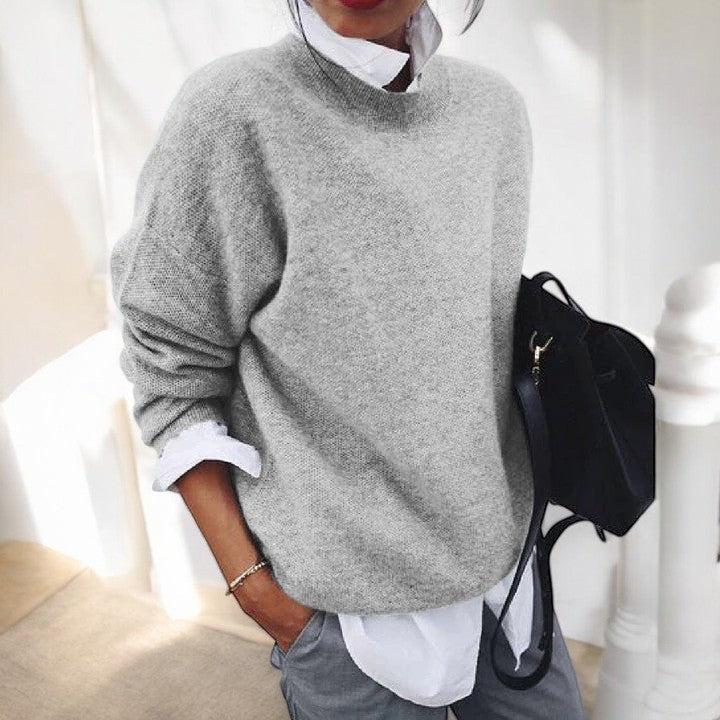 Women's Relaxed Casual Jumper in Light Grey
