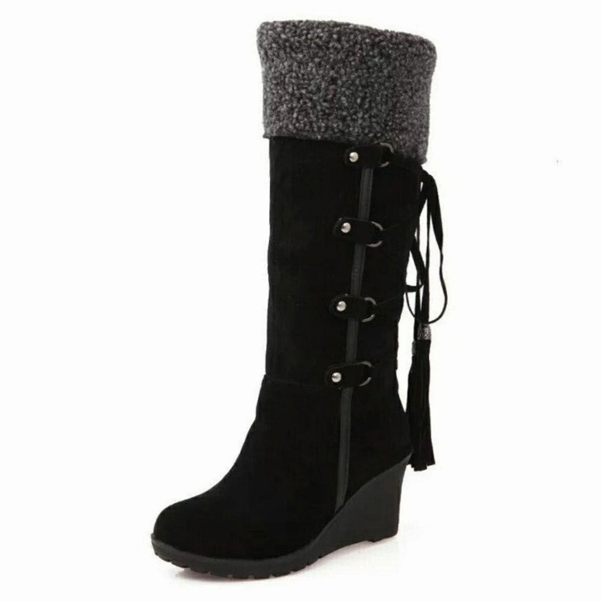 Women's Orthopaedic Wedge Casual Boots in Black