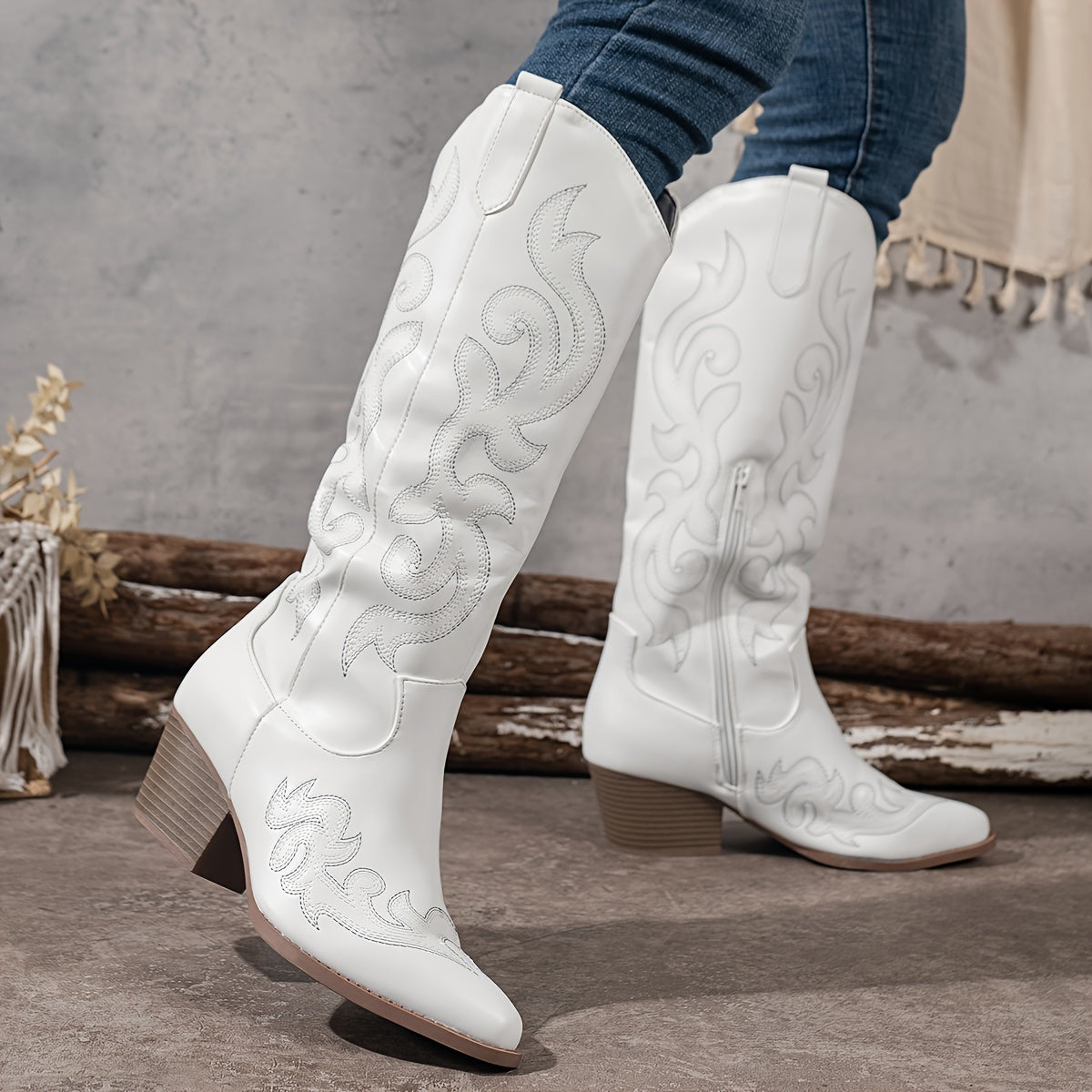 Women's Orthopaedic Knee-High Boot in White
