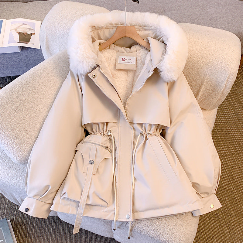 Women's Hooded Casual Jacket in Beige