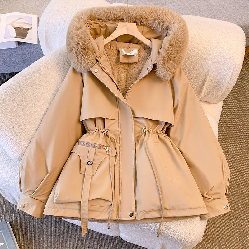 Women's Hooded Casual Jacket in Camel
