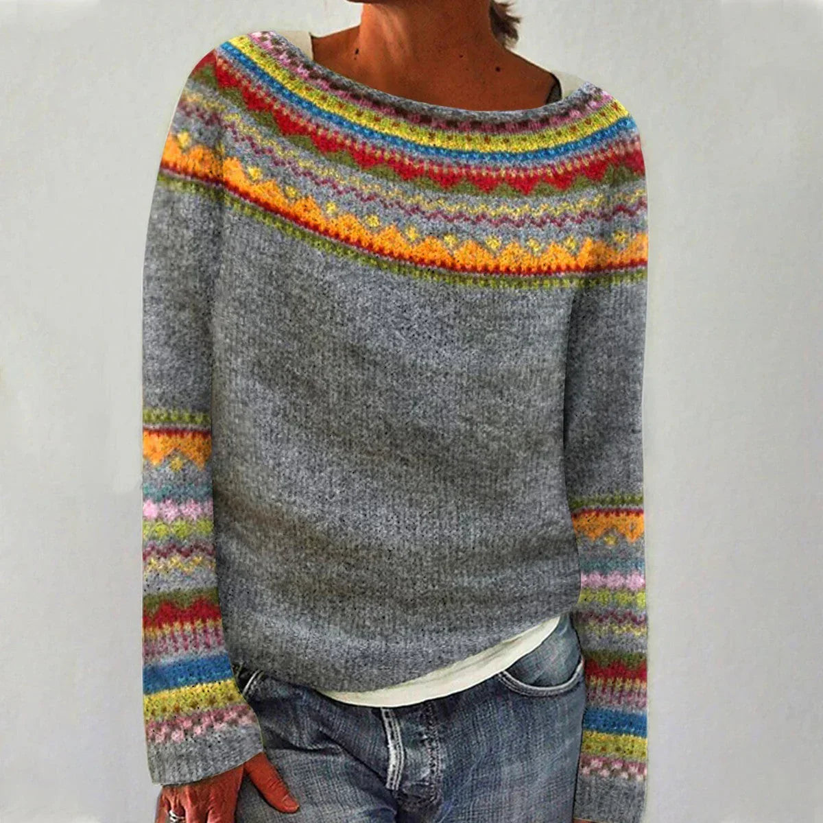 Women's Relaxed Fit Casual Jumper in Grey