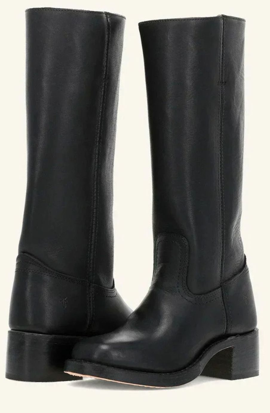 Women's Stacked-Heel Casual Knee High Boots in Black
