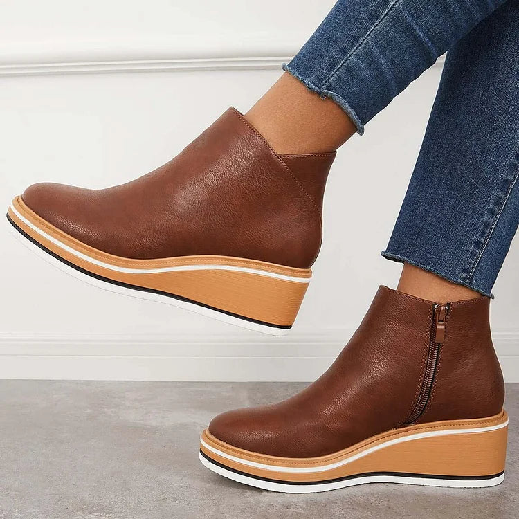 Women's Wedge Casual Ankle Boots