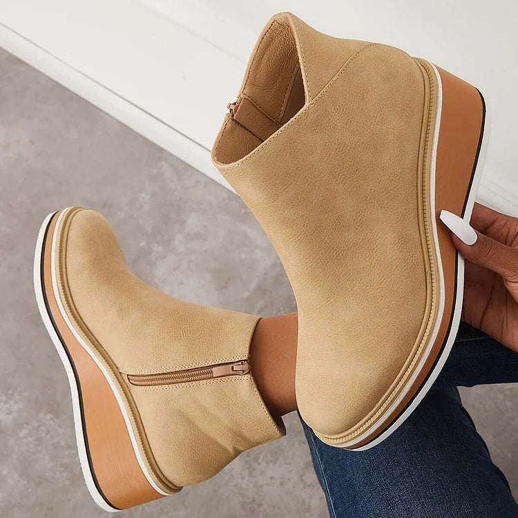 Women's Wedge Casual Ankle Boots