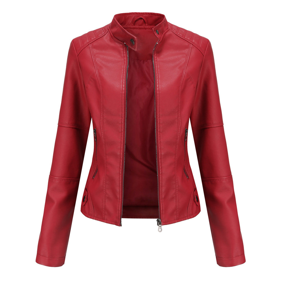 Women's Quilted Casual Jacket in Red