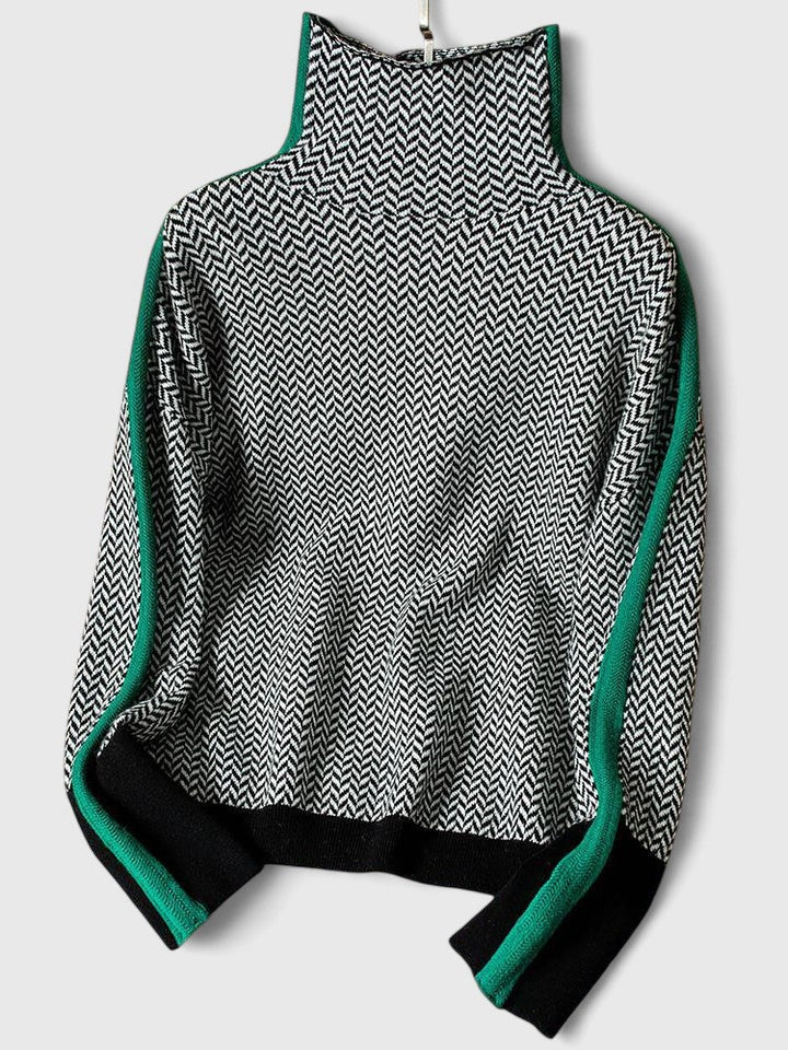 Women's Funnel-Neck Casual Jumper in Black
