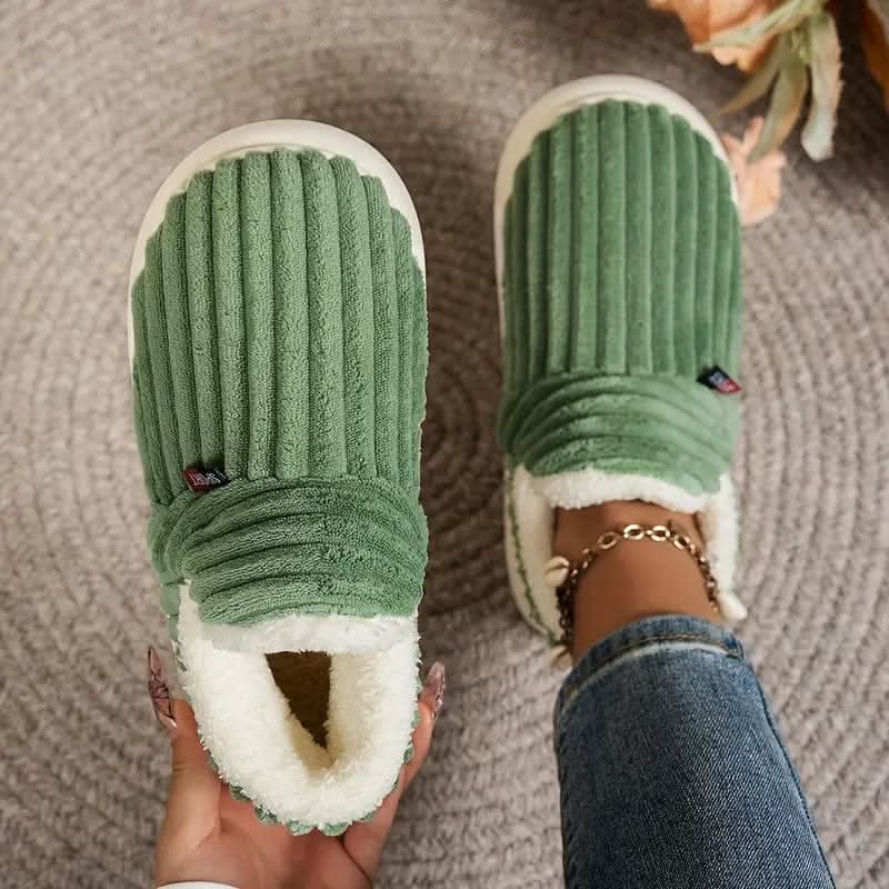 Women's Orthopaedic Ribbed Casual Slippers in Sage