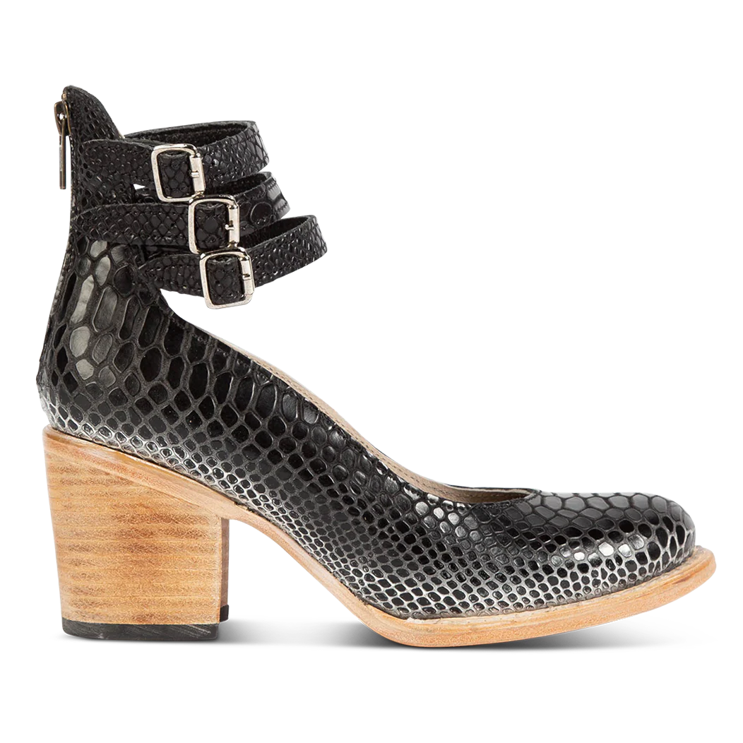 Women's Block-Heel Pumps – Crocodile-Effect Leather Vintage Style | Amelia 5
