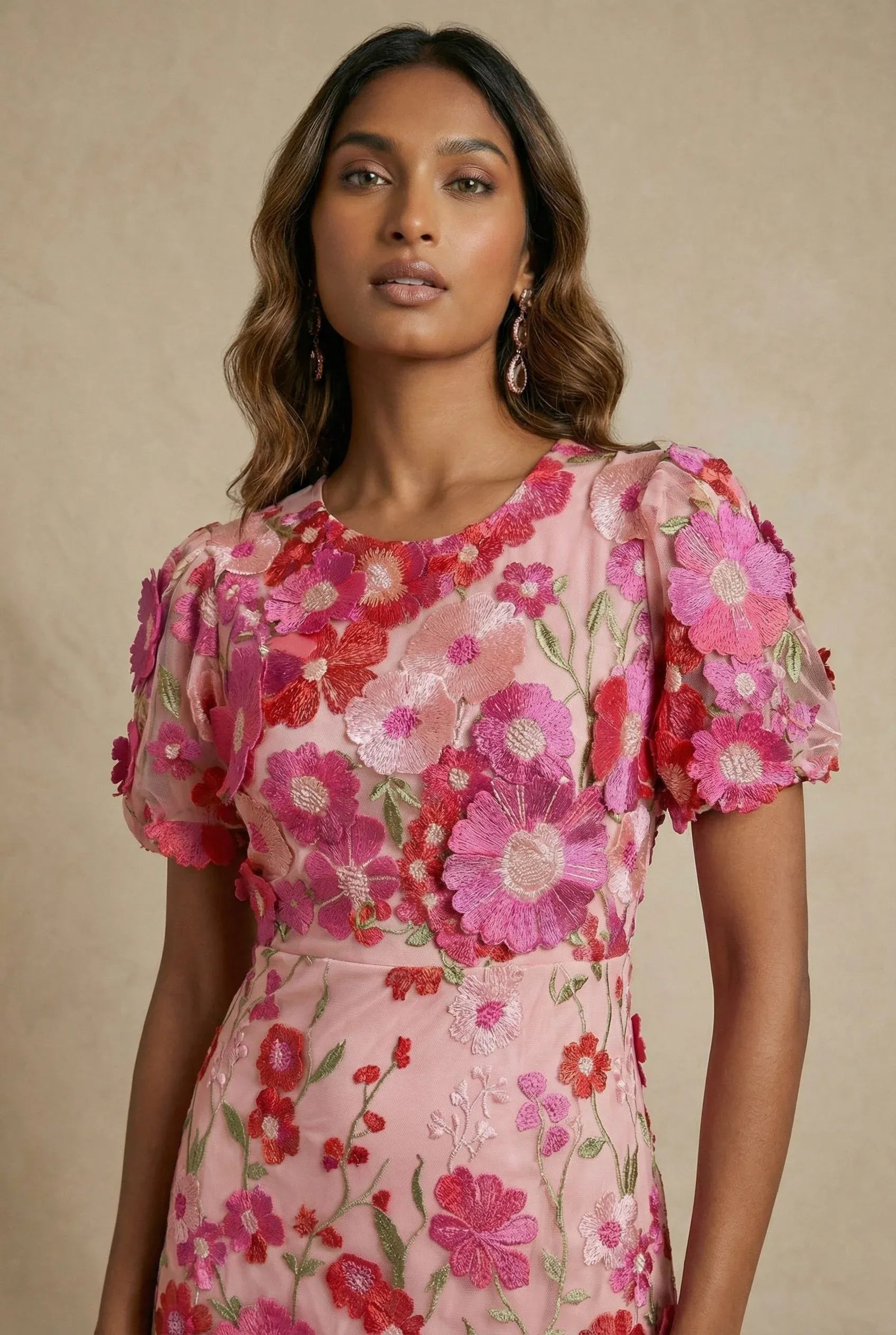 Women's Maxi Dress – Tulle Floral Appliqué Formal | Emma 4