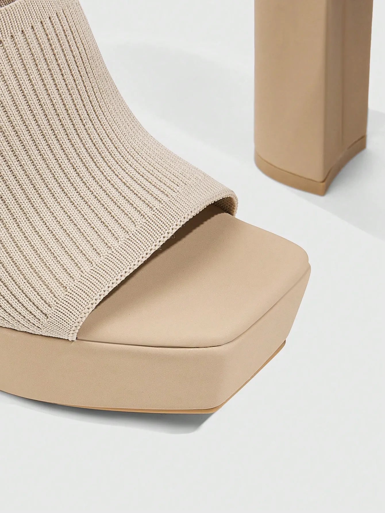 Women's Mules – Ribbed Knit Platform Slip-On Evening | Amelia 11