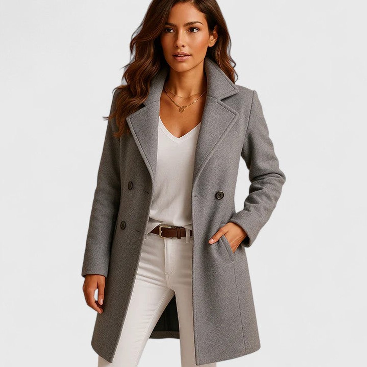 Women's Tailored Workwear Coat in Grey