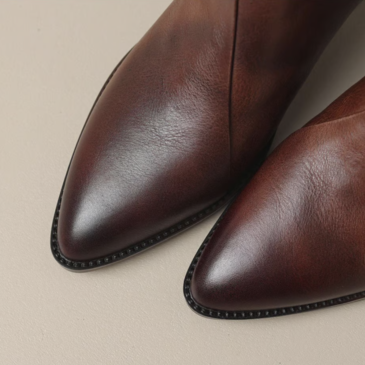 Women's V-Cut Casual Ankle Boots in Brown