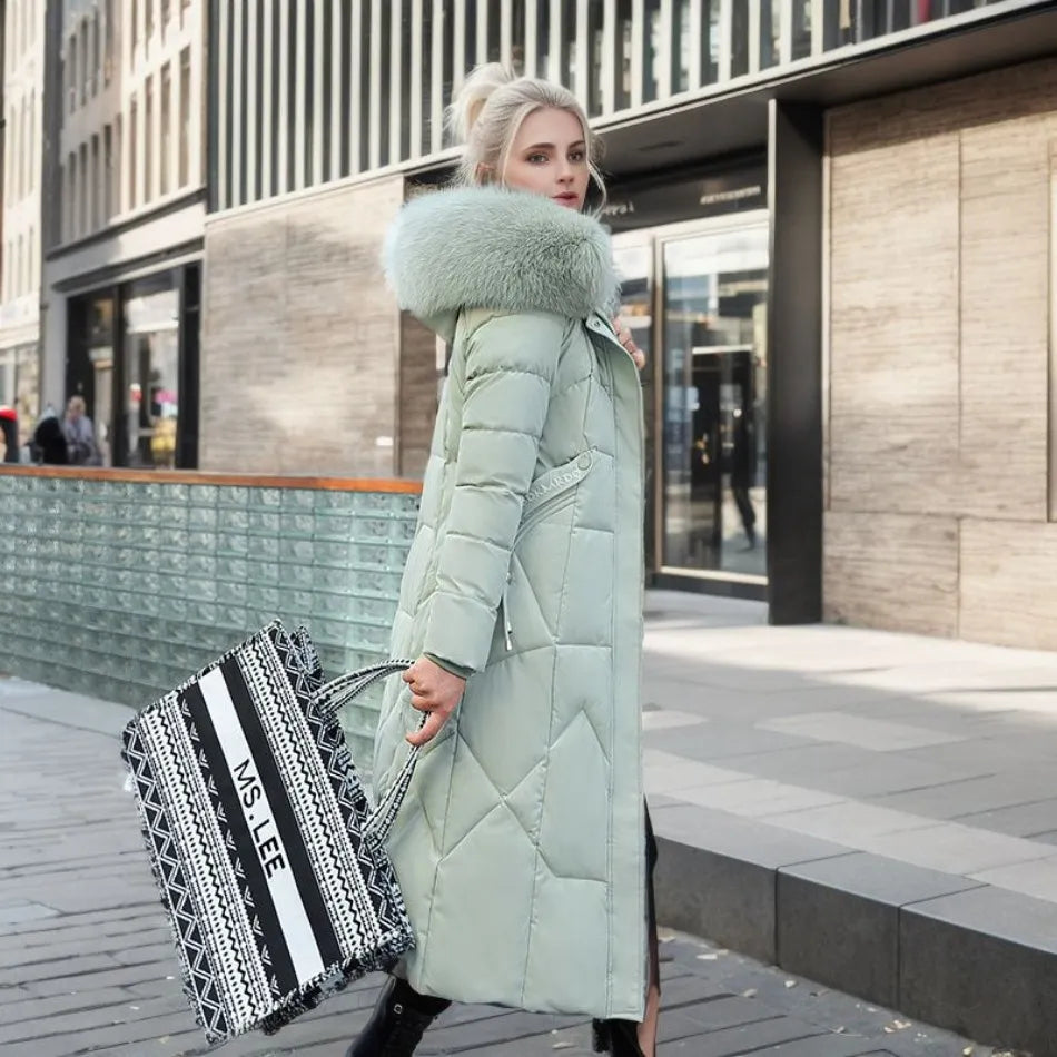 Women's Hooded Quilted Casual Coat in Sage