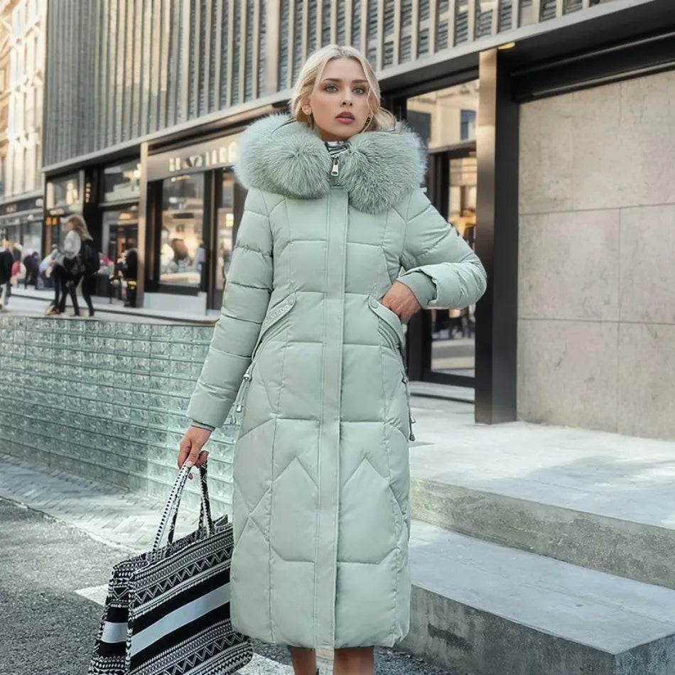Women's Hooded Quilted Casual Coat in Sage