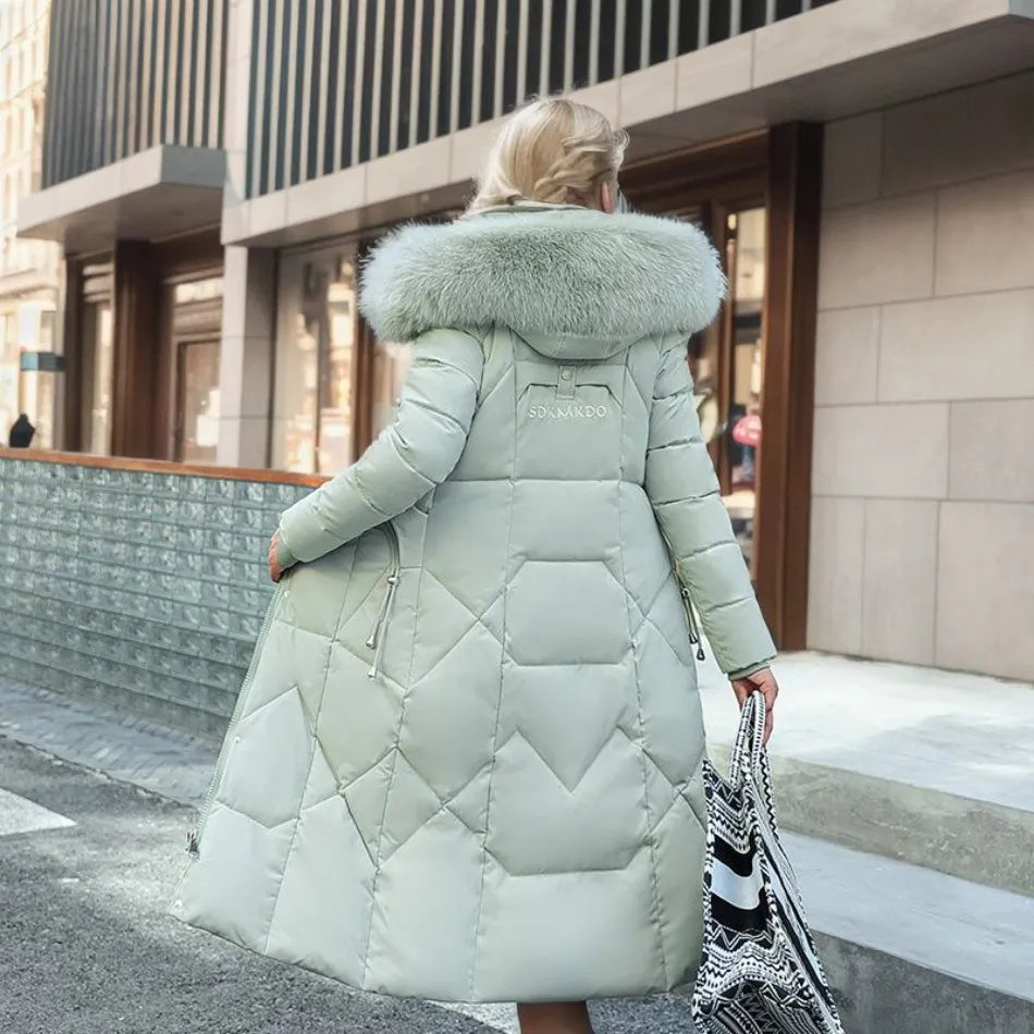 Women's Hooded Quilted Casual Coat in Sage