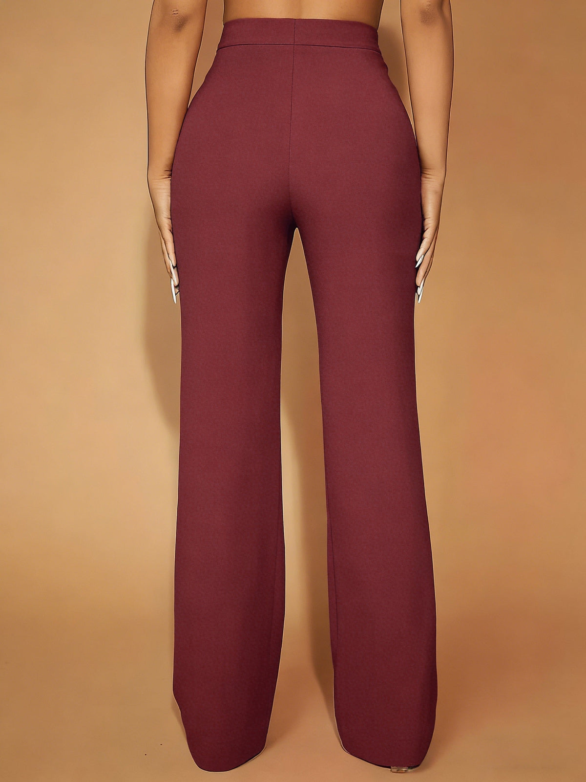 Women's Tailored Workwear Trousers in Burgundy