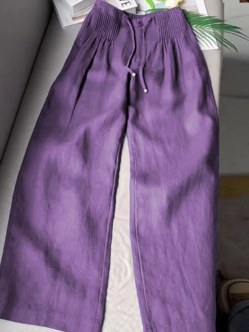 Women's Wide-Leg Casual Trousers in Purple