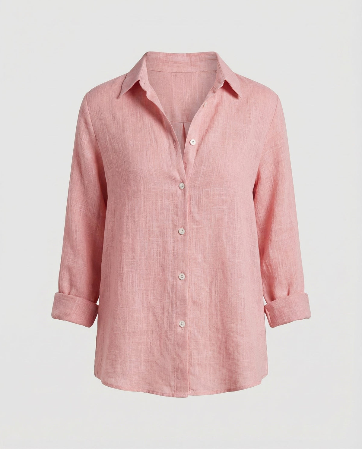Women's Button-Front Casual Shirt in Dusty Rose