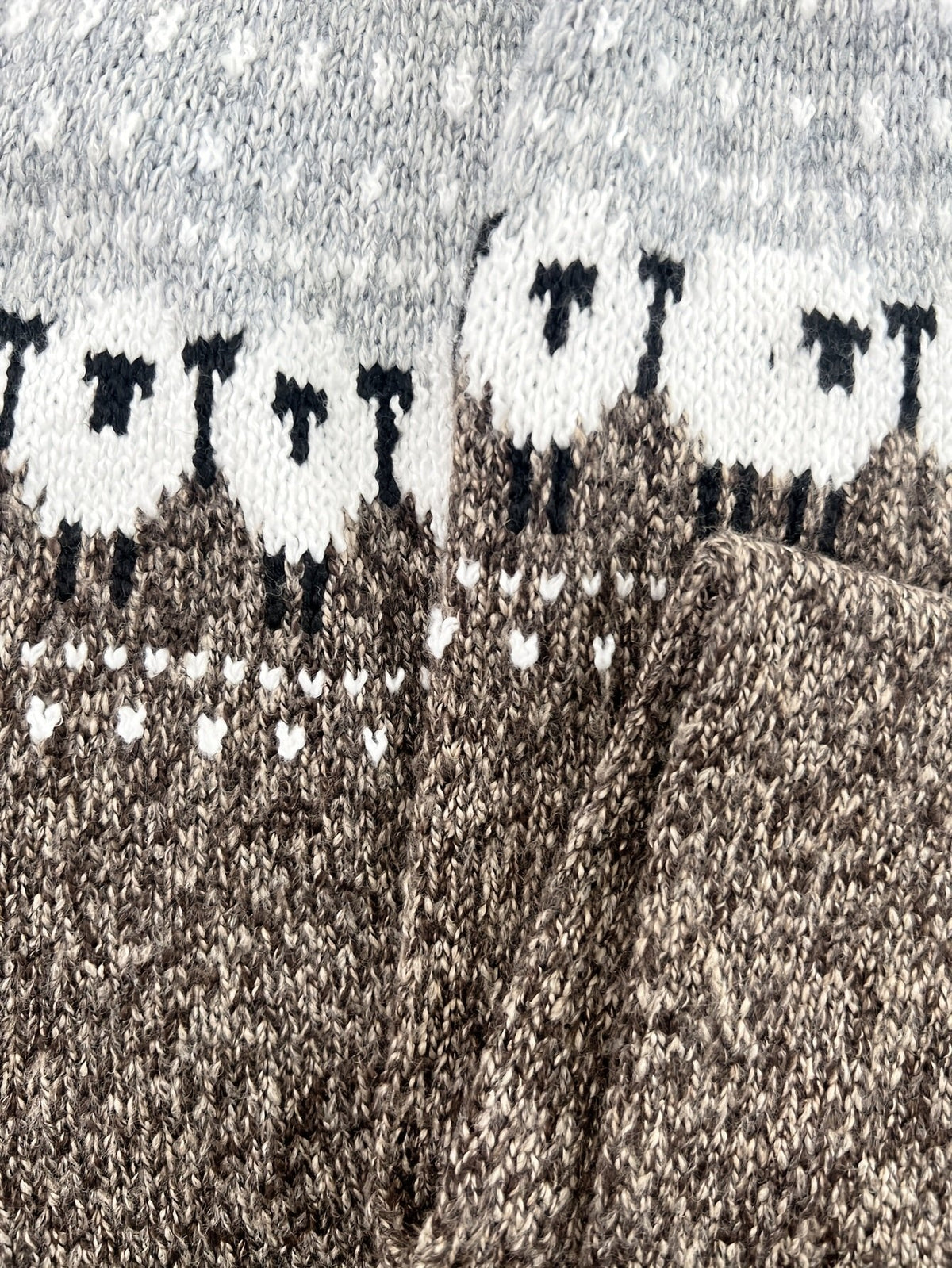 Women's Sheep Jacquard Yoke Casual Jumper in Taupe