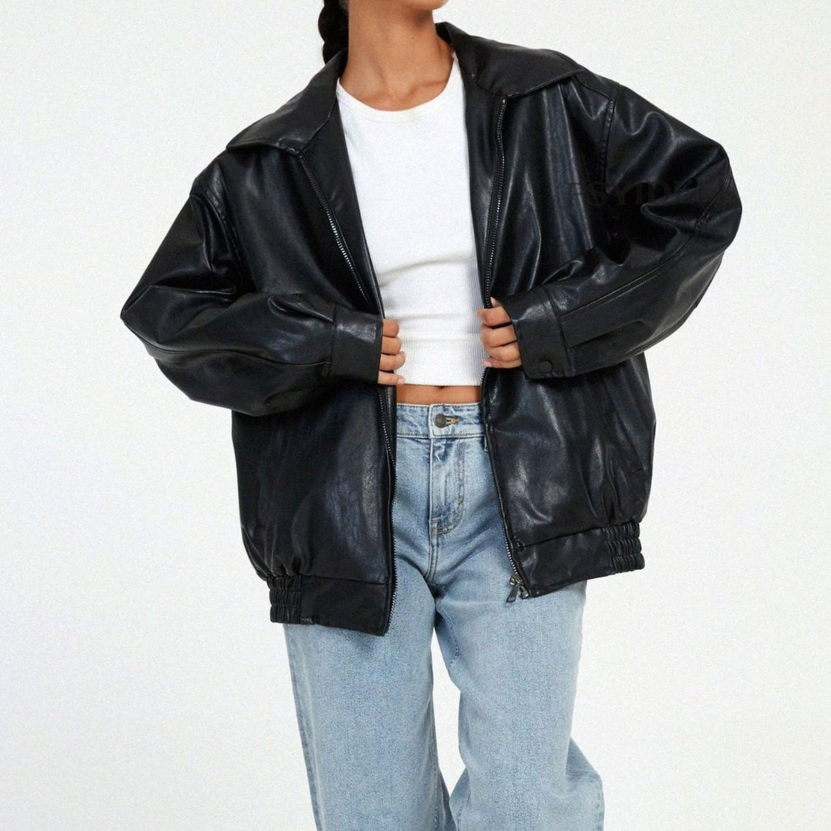 Women's Oversized Casual Jacket in Black