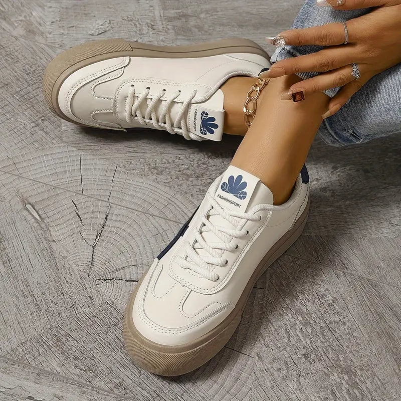 Women's Orthopaedic Lace-Up Casual Trainers in Navy
