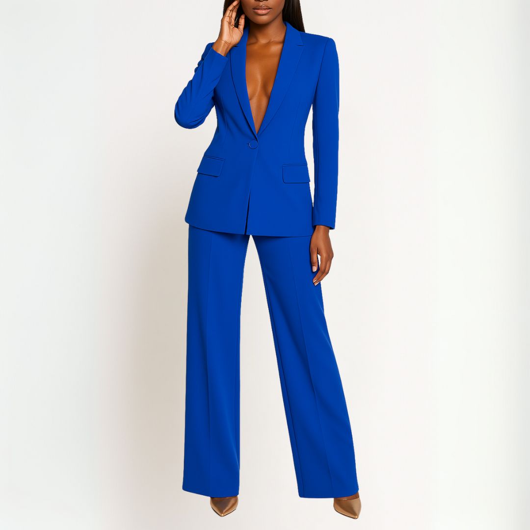 Women's Tailored Workwear Trouser Suit in Blue
