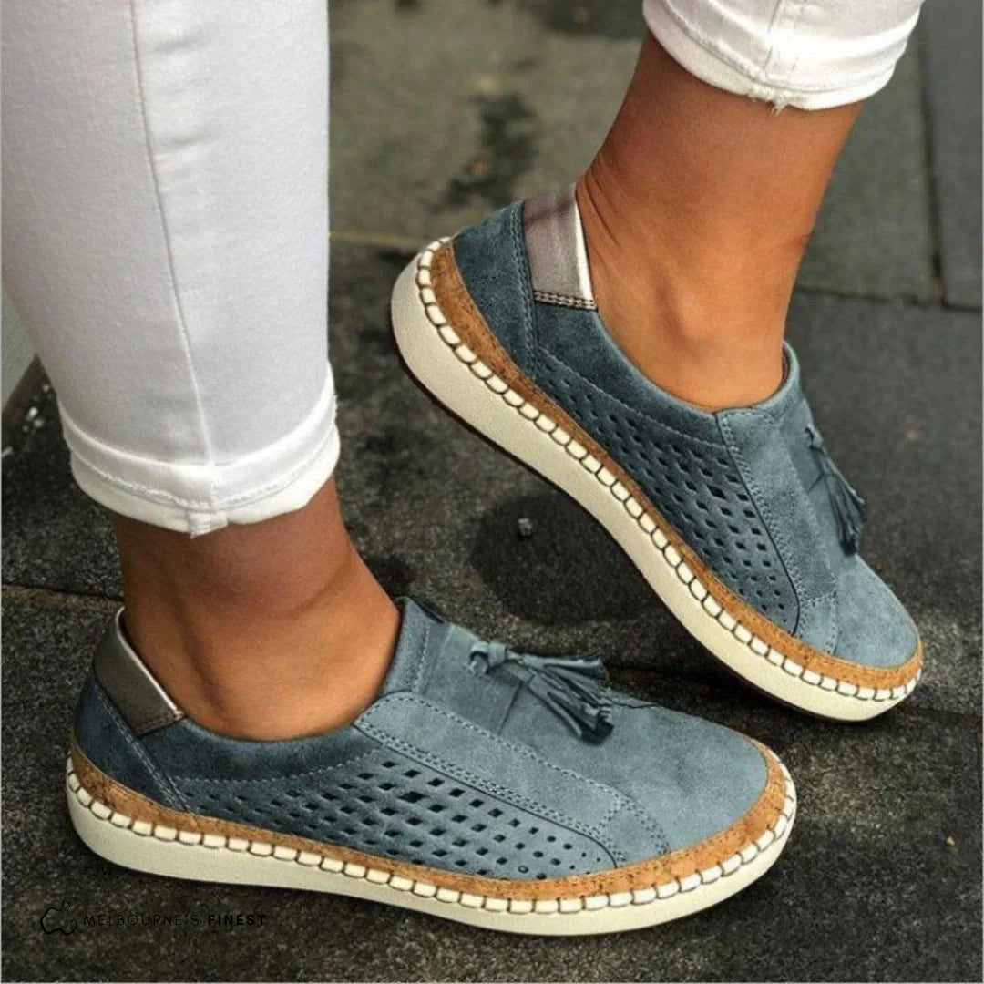 Women's Tassel Slip-On Casual Trainers in Blue