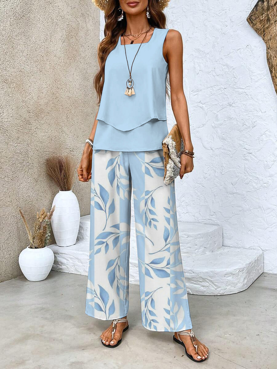 Women's Palazzo Set – Lightweight Layered Design Casual Summer | Florence 1