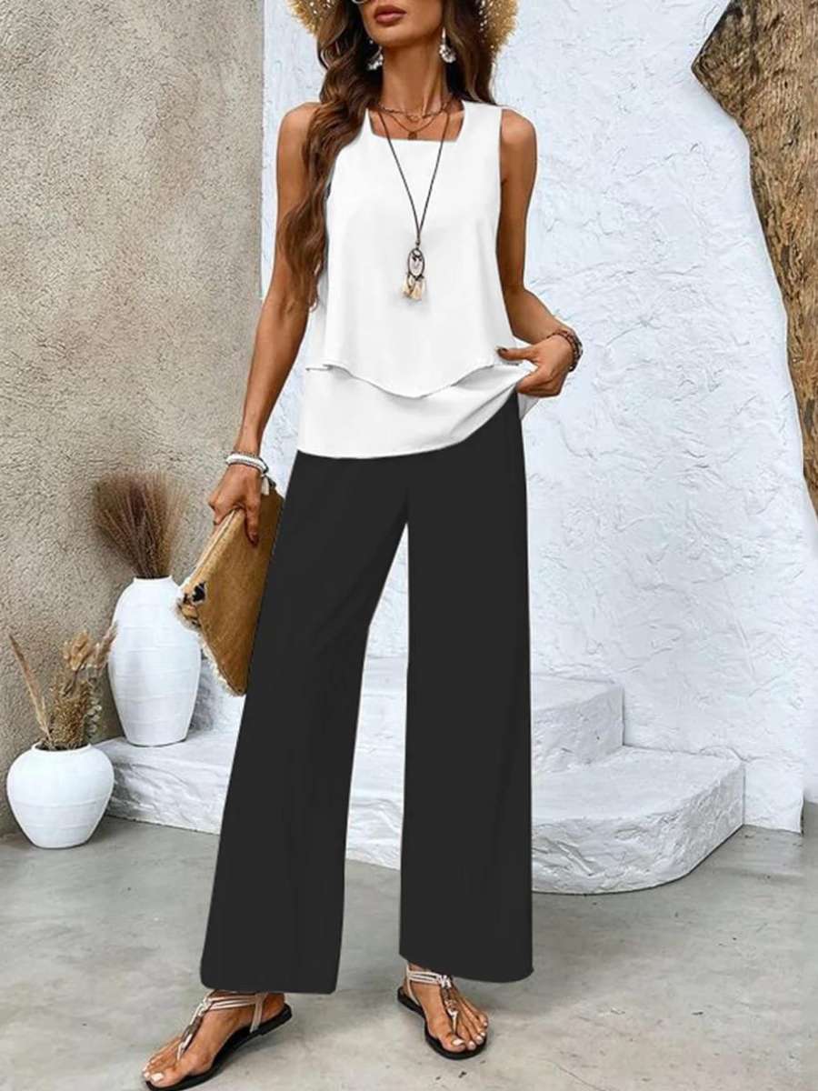 Women's Palazzo Set – Lightweight Layered Design Casual Summer | Florence 2