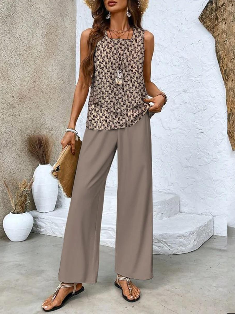 Women's Palazzo Set – Lightweight Layered Design Casual Summer | Florence 3