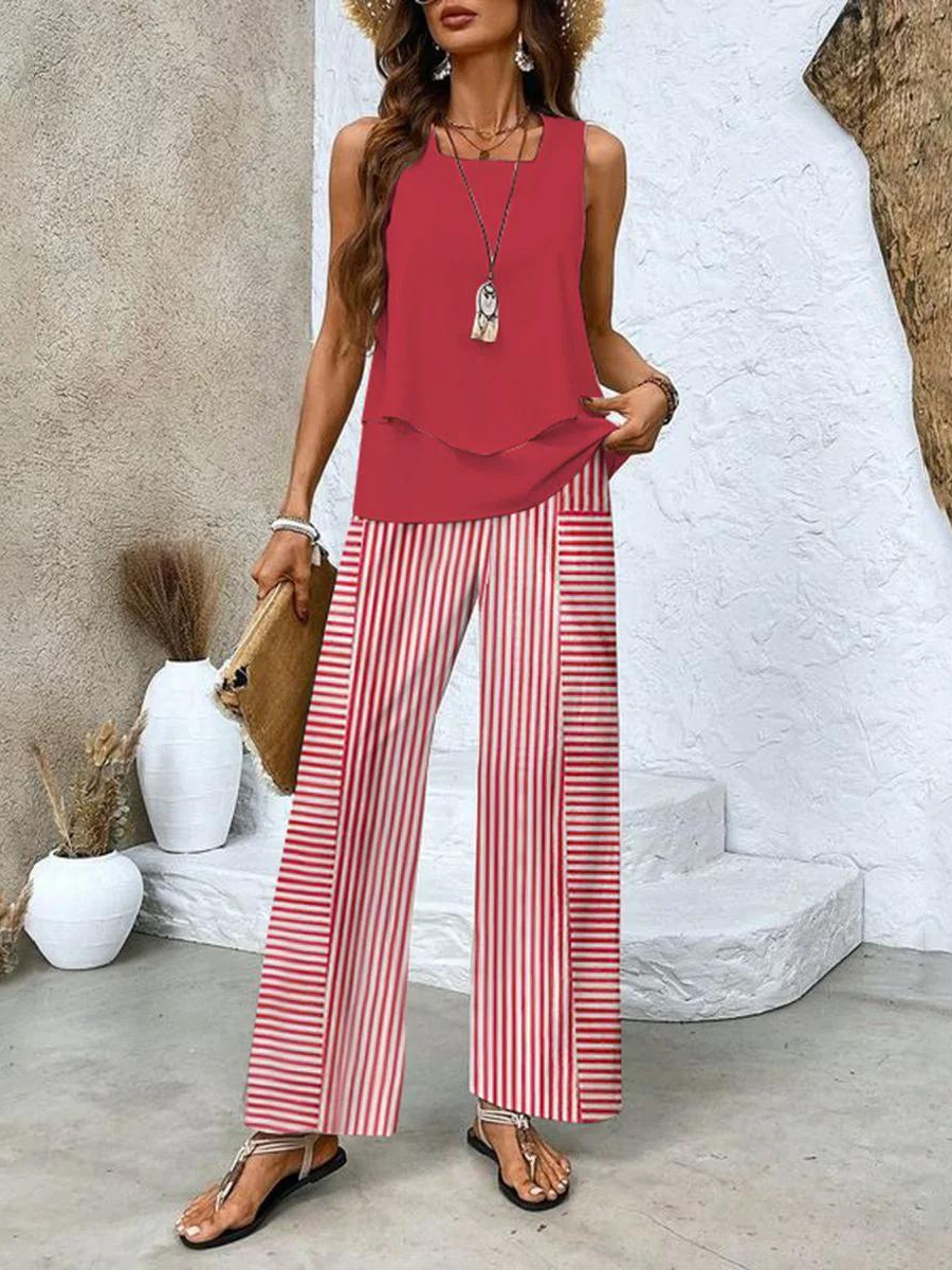 Women's Palazzo Set – Lightweight Layered Design Casual Summer | Florence 4